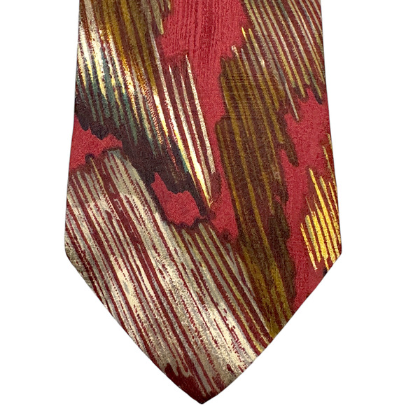 Mondo di Marco 100% Silk Dress Tie Made in Italy Bold Abstract Pattern 59" 3.75" - Picture 5 of 11